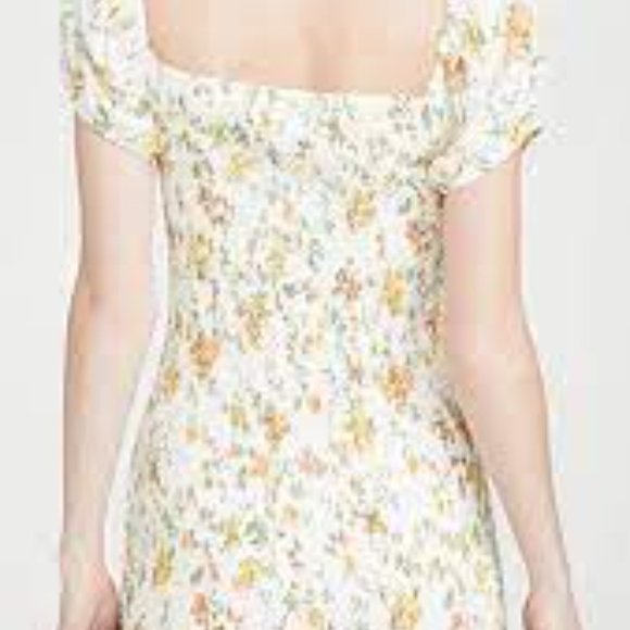 LOST + WANDER Big Escape Off The Shoulder Mini Dress in Smocked Florals Size L - Picture 7 of 9